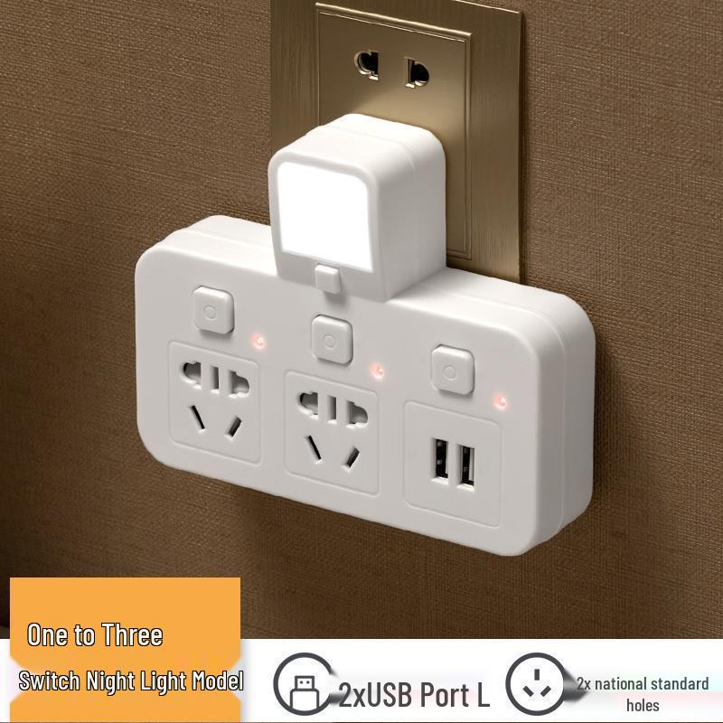 Wandmontierte Multifunktions-Steckdosenleiste mit Doppelsteckdosen