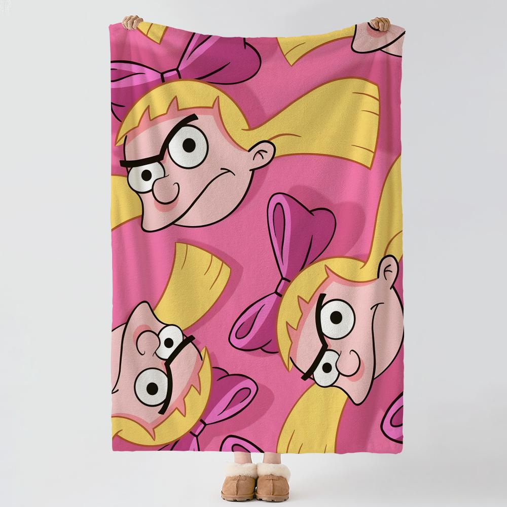 cartoon H-Hey Arnold!-! Throw Thick Comfort Flannel Quilt, Multi-scene Use Indoor Outdoor Daily Nap