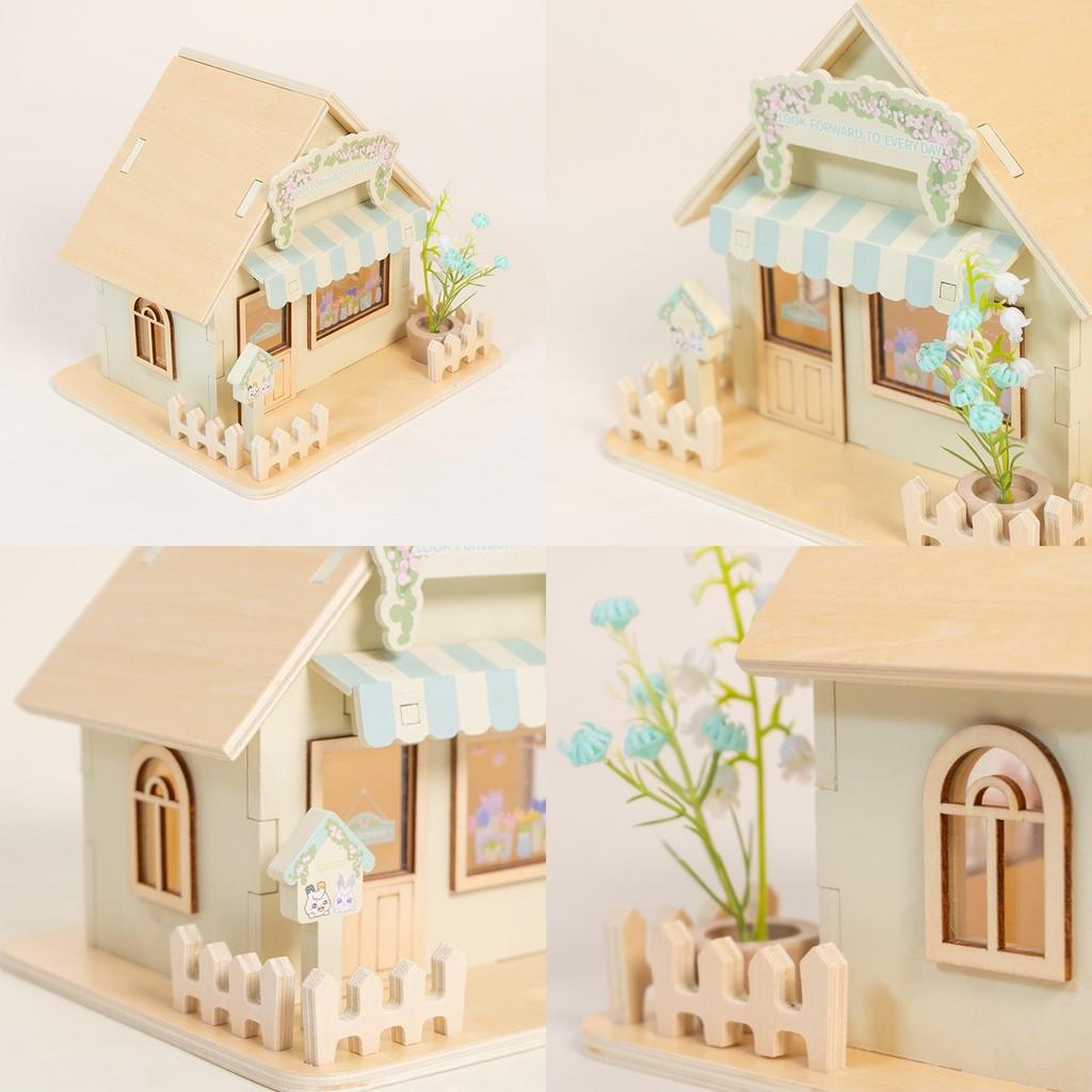 Wooden Dollhouse Night Light With Assemble And Play Features For Kids