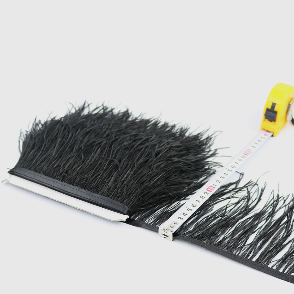 Feder1Meter Bunte Natürliche Straußenfedern Fransenbesatz 8-10CM 10-15CM Band Feder für Haare Kleidung Hochzeitsdekoration Nähbesatz