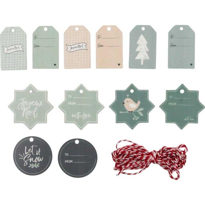 Christmas Gift Tag 4 To 7cm 12 Pieces