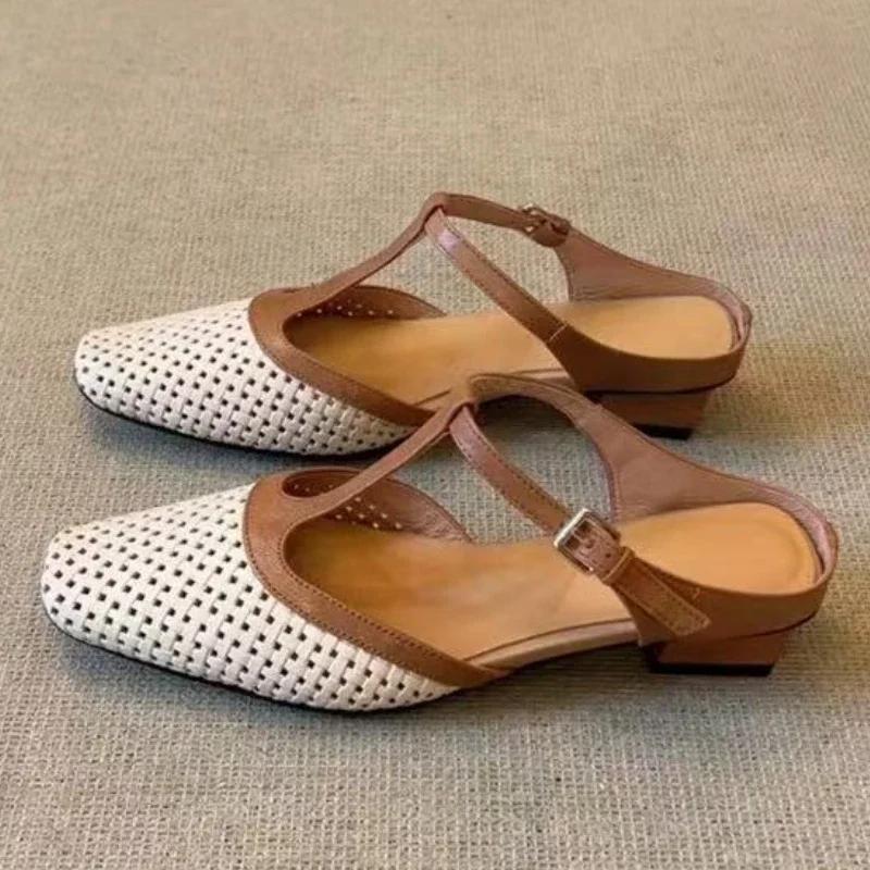 

Модные женские шлепанцы на среднем каблуке, модные мюли с квадратным носком, туфли-босоножки на каблуке 2025, слинги, шлепанцы, новые туфли-лодочки, платье Mujer Zapatos 37 покинуть белый