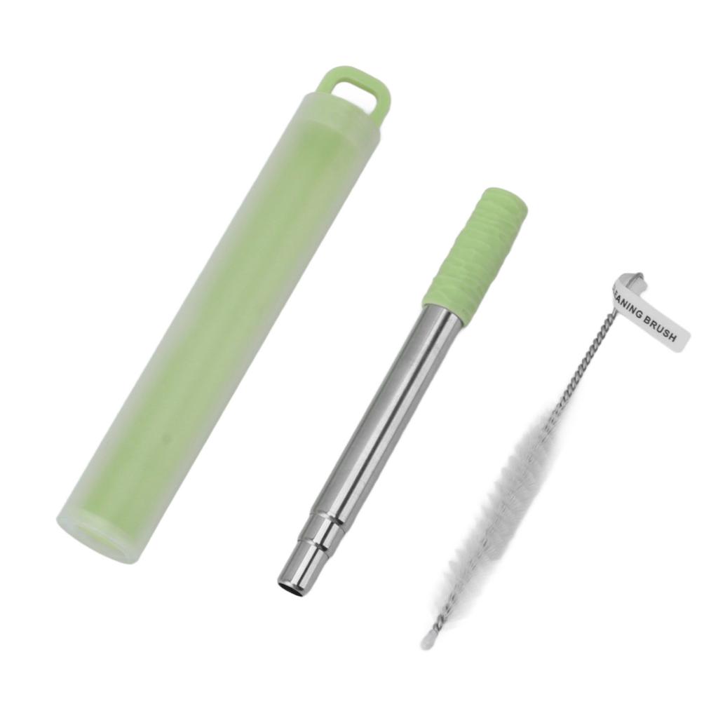 Collapsible Drinking Straw Reusable Eco Friendly Compact Foldable Straw Stainless Steel Convenient for Travel Work Kitchen Car