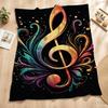 Gradient Golden Treble Clef Art Throw Blanket for All Indoor Space Daily Relax Birthday Anniversary Melody Hobby Gift