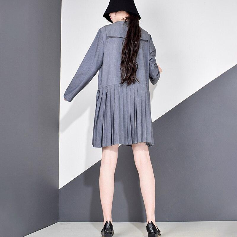 Xitao Γυναικείο ντραπέ casual φόρεμα ασύμμετρο μακρυμάνικο GCC4037