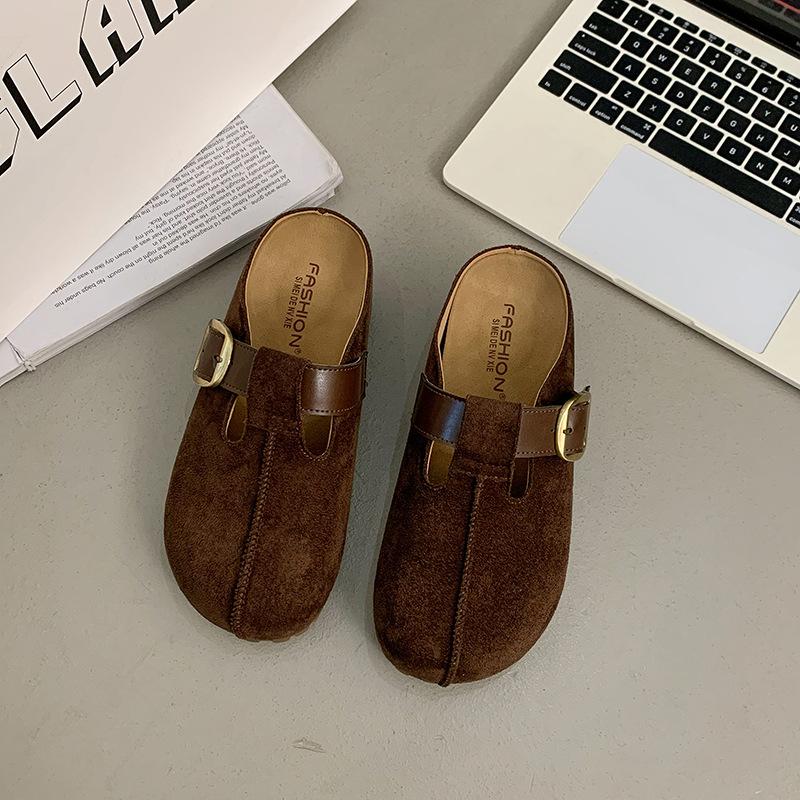 Inner Height Increase 5CM2025 Spring and Autumn New One-pedal Women's Muffin Thick Bottom Height Increase Bag Head Drag Outer Wear Boken Slippers