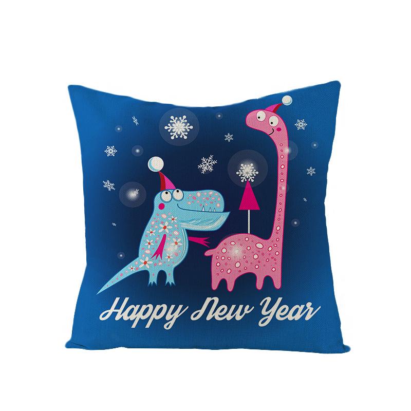 Christmas Polyester Pillow Cover Cartoon Digital Print Cushion Cover New Home Decoration Cushion Cover