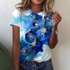 Short sleeved 3D digital printed cross-border new summer women's T-shirt fashion trend 2879 EMA
