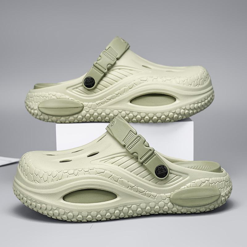 New Summertime Mens Slide Shoes Eva Hole Mens Mules Anti-Skid Slide Shoes Thick Soft Platform Slide Stylish Plush Comfort Mens Sandal Shoes Shoe