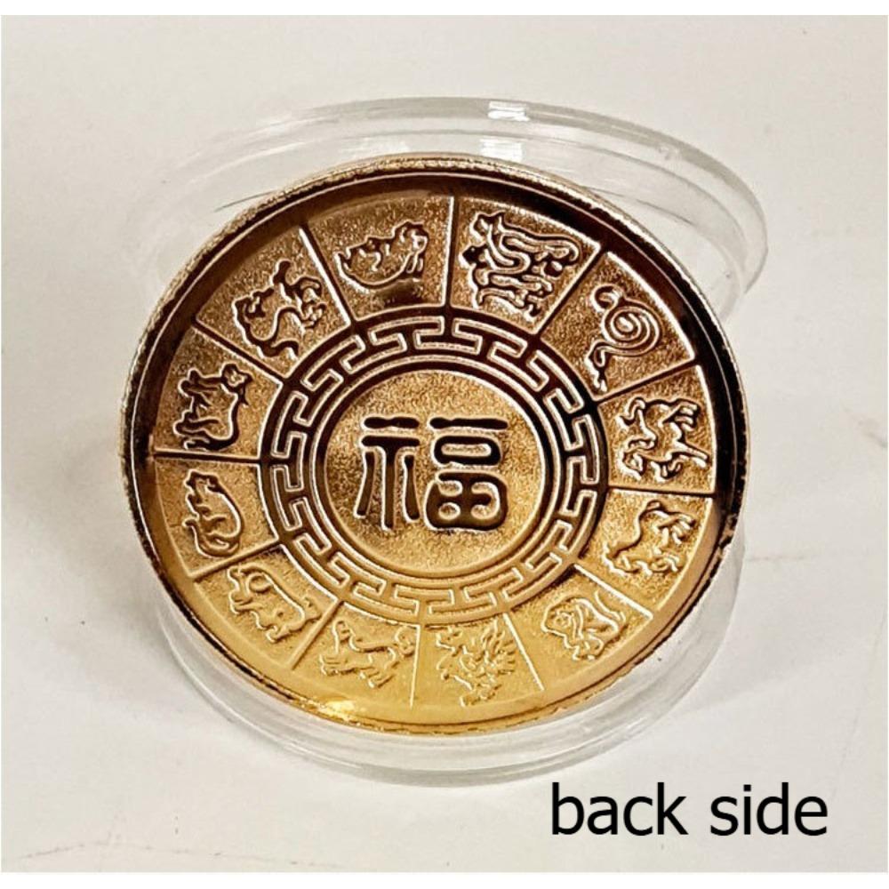 Färgglada stjärntecken, Minnesmedaljer, 12 stycken, Komplett set, Guldmynt presentförpackning, Stjärntecken minnesmynt, Metallhantverkspresenter