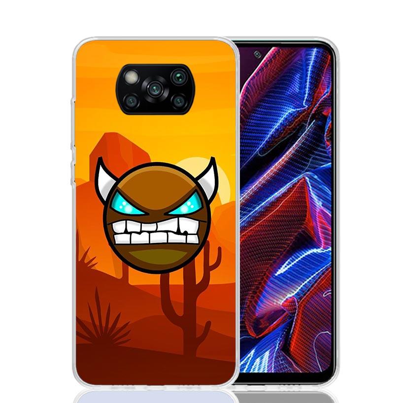 Geometry Dash Game Phone Case For Xiaomi Poco X7 X6 X5 Pro F7 Ultra Redmi 15C 15 13 13C 12 12C 10 10A 10C 9 9A 9C 9T Cover Poco