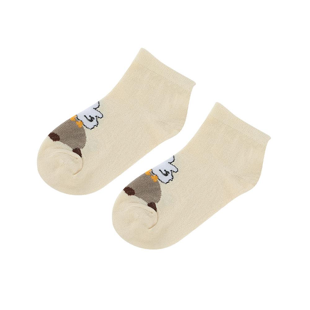 5 Pairs Cute Capybara Women'S Knee-Length Socks, Cartoon Knit Fabric, Summer Thin Low Cut Japanese Style Socks,