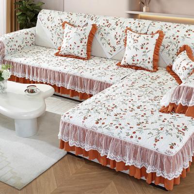 Cuscino per divano tutto in cotone, piccolo tessuto per fodera per divano in stile floreale romantico, cuscino per divano universale di fascia alta per tutte le stagioni