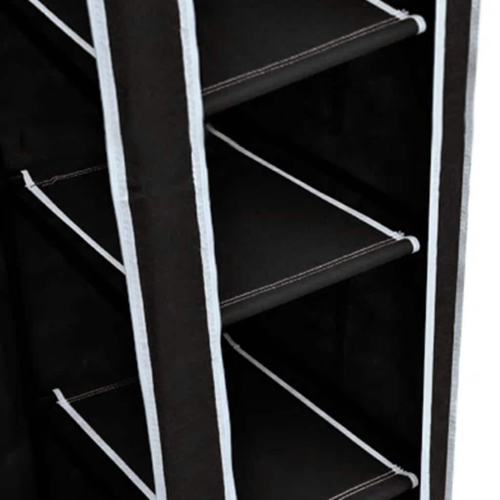 Foldable Fabric Wardrobe Black 110 x 45 x 175 cm
