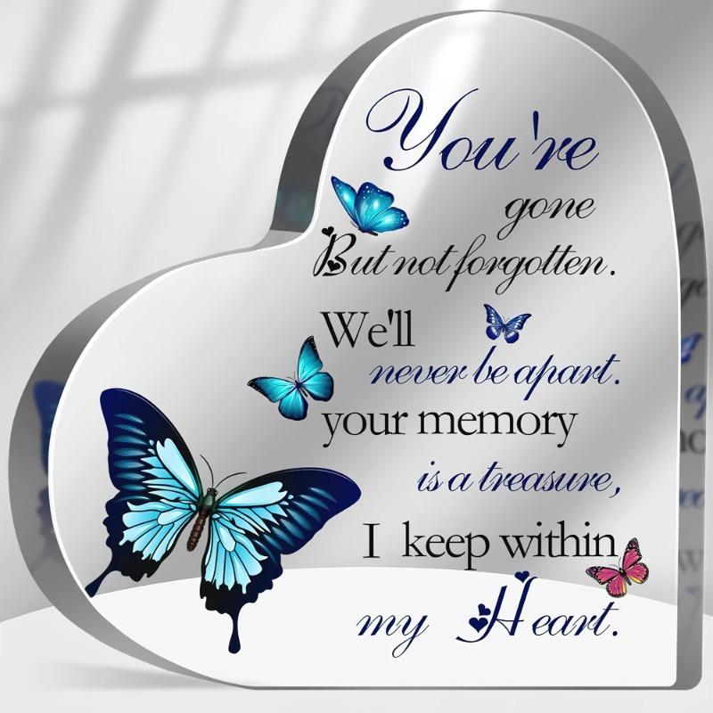 2D Flat Bereavement Condolences Grief Gifts Acrylic Desktop Decorative Plaque, Butterfly Design, Home Decor Plaque Hanging Wall Art Decorative Garden