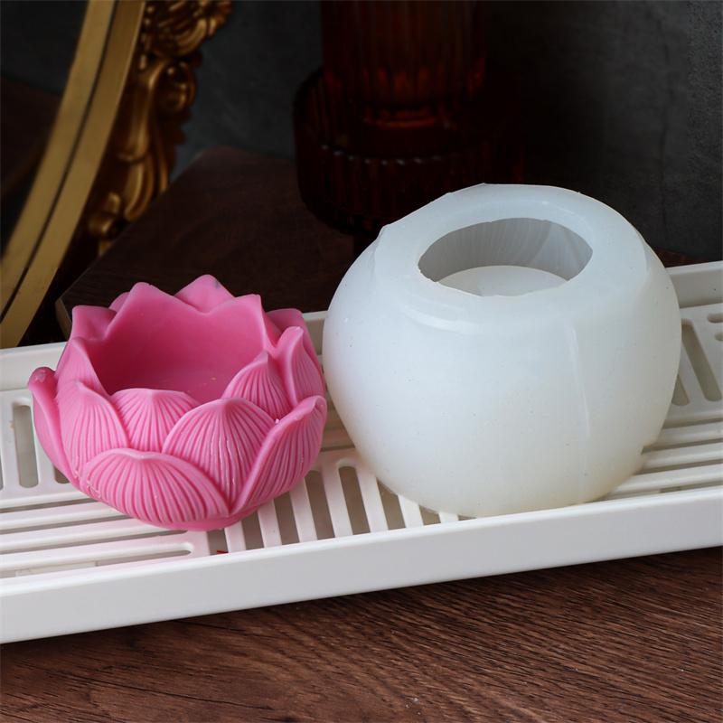 3D Lotus candle Silicone mold Blooming flowers Candle silicone mold Rose Peony flower cake chocolate resin home decoration