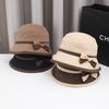 Autumn and Winter New Anti-ultraviolet Sun Hat Outdoor Bow Bucket Hat Foldable Windproof Elegant Basin Hat