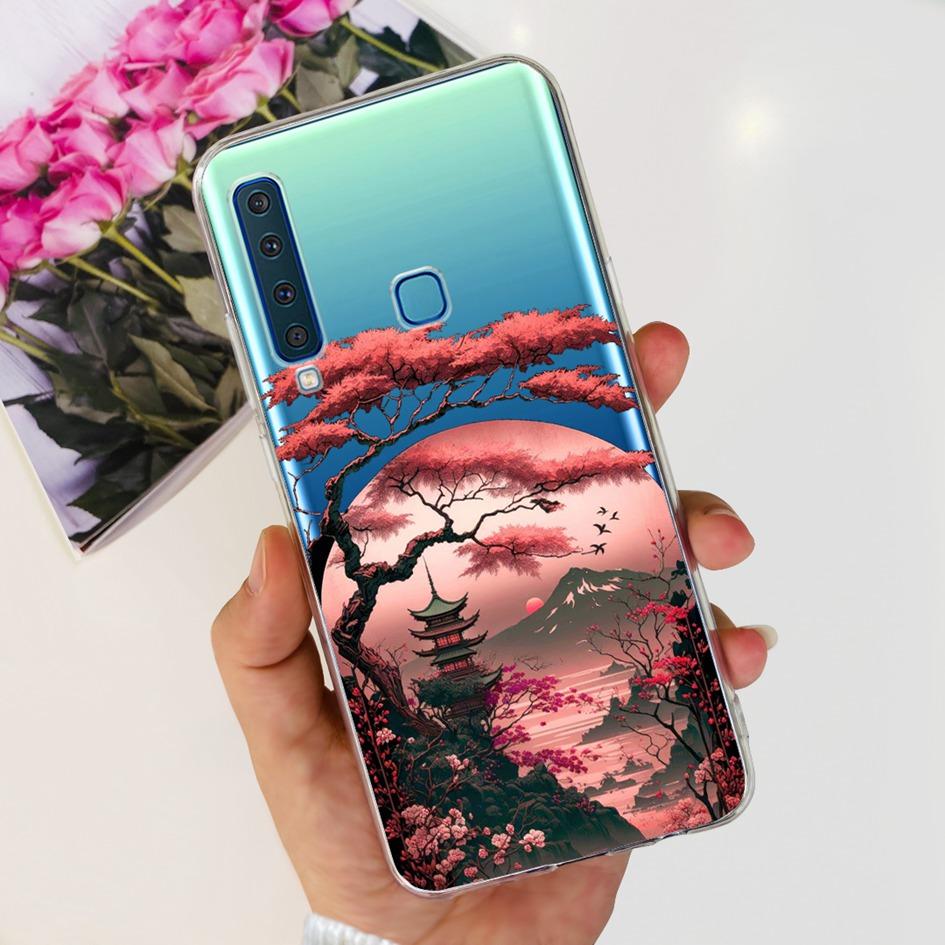 For Samsung Galaxy A9 2018 Case A920 SM-A920F Silicone Cover Popular Flower Clear TPU Soft Phone Case For Samsung A9 2018 Bumper