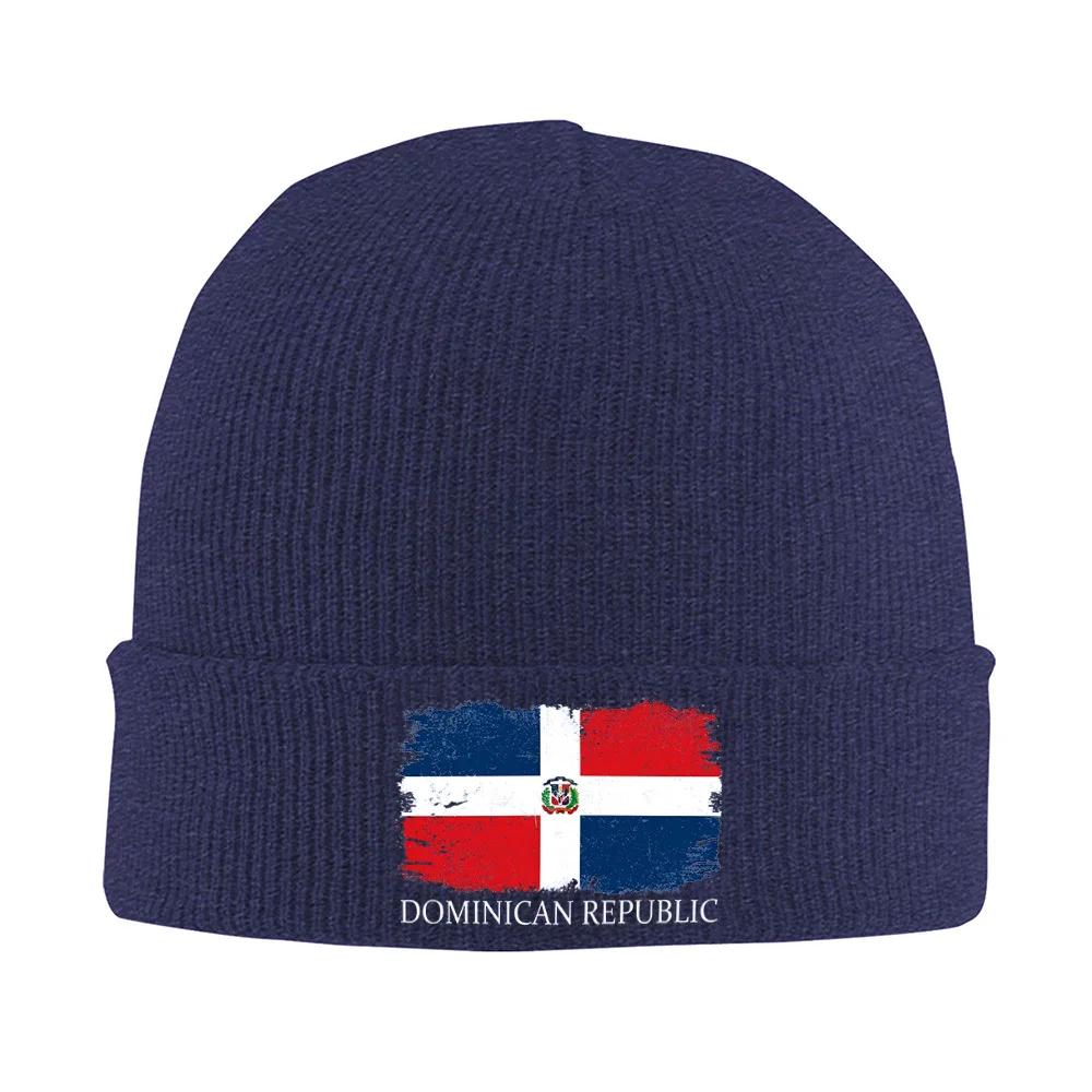 

Dominican Republic flag design distressed Unisex Women Unisex Knitted Hat Beanie Pullover Cap Winter Thermal Warm Christmas Outdoor