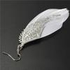 Fashion Silver Plated Angel Wings Earring White Feather Drop Earrings for Women