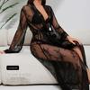 Yaoting Lace Robe: Sexy Long Nightgown Bathrobe Homewear Pajamas 3577