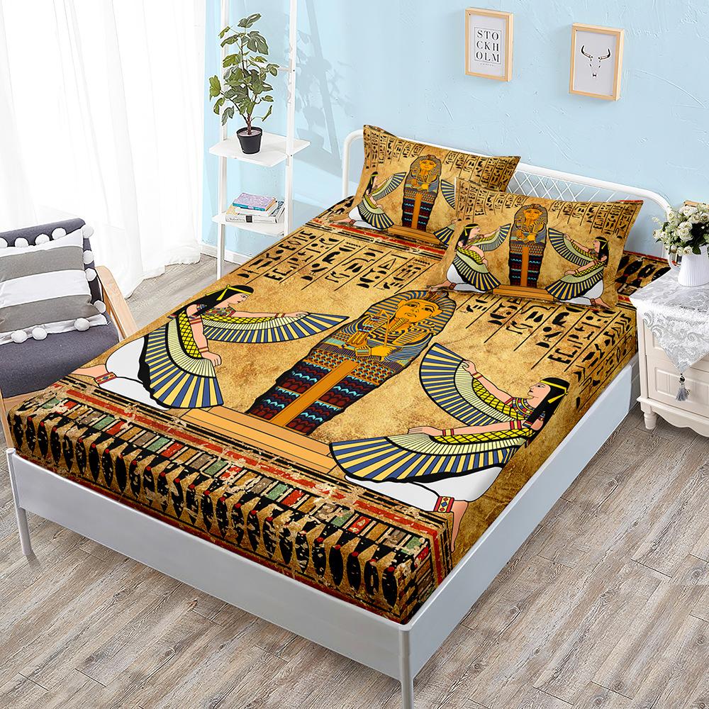 Three-Piece Mattress, Retro Ethnic Style, Bedspread, Pillowcase, Mattress Protective Cover, And Sheets Are All Inclusive.