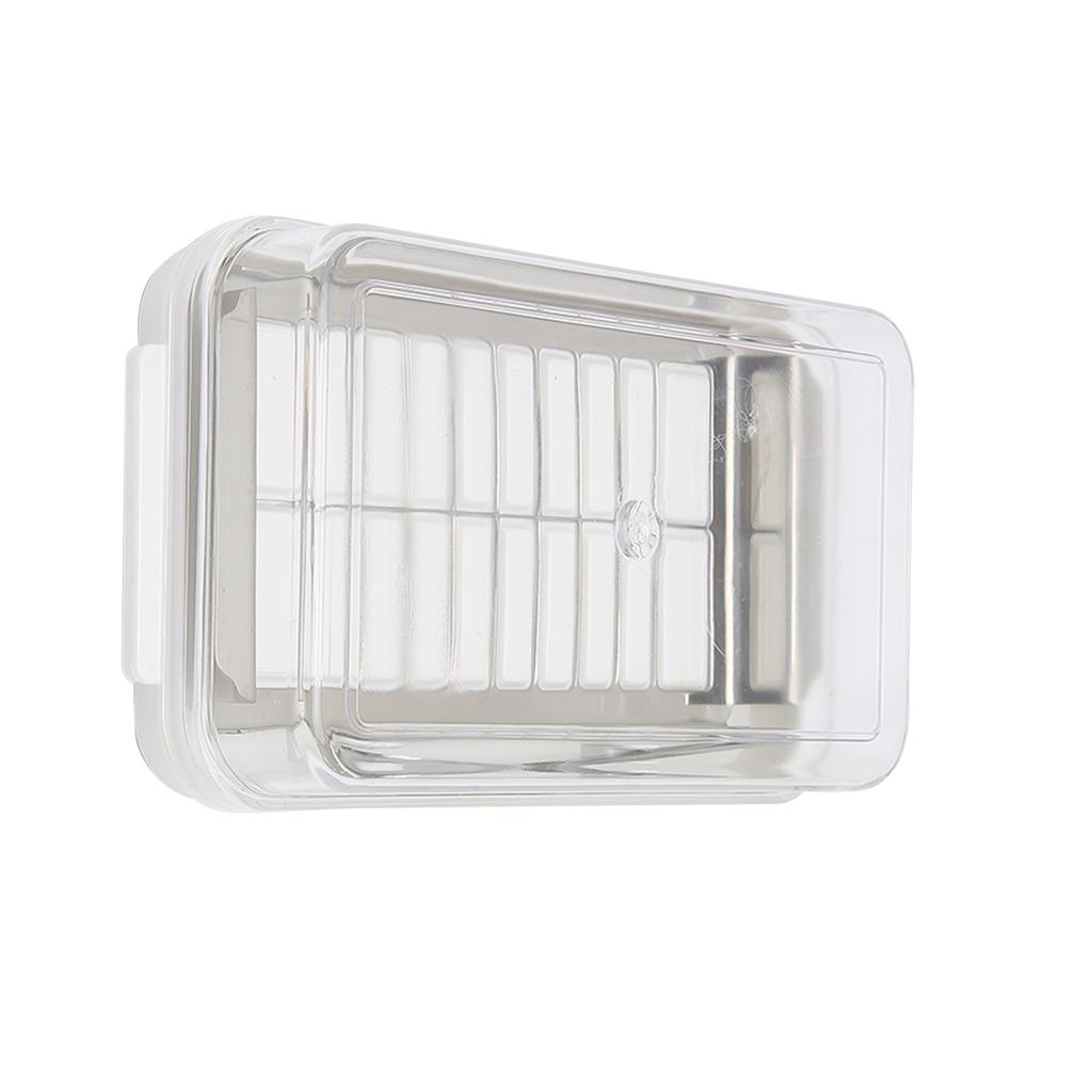 Stainless Steel Butter Cutter Box Cheese Storage Container with Transparent Cover for KitchenWhite