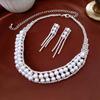 stud earrings-necklace-silver (2 piece set)