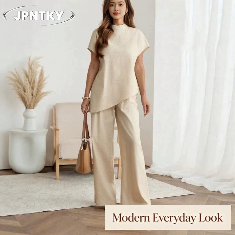 JPNTKY Women's Fashion Casual Short Sleeve Pants Suits