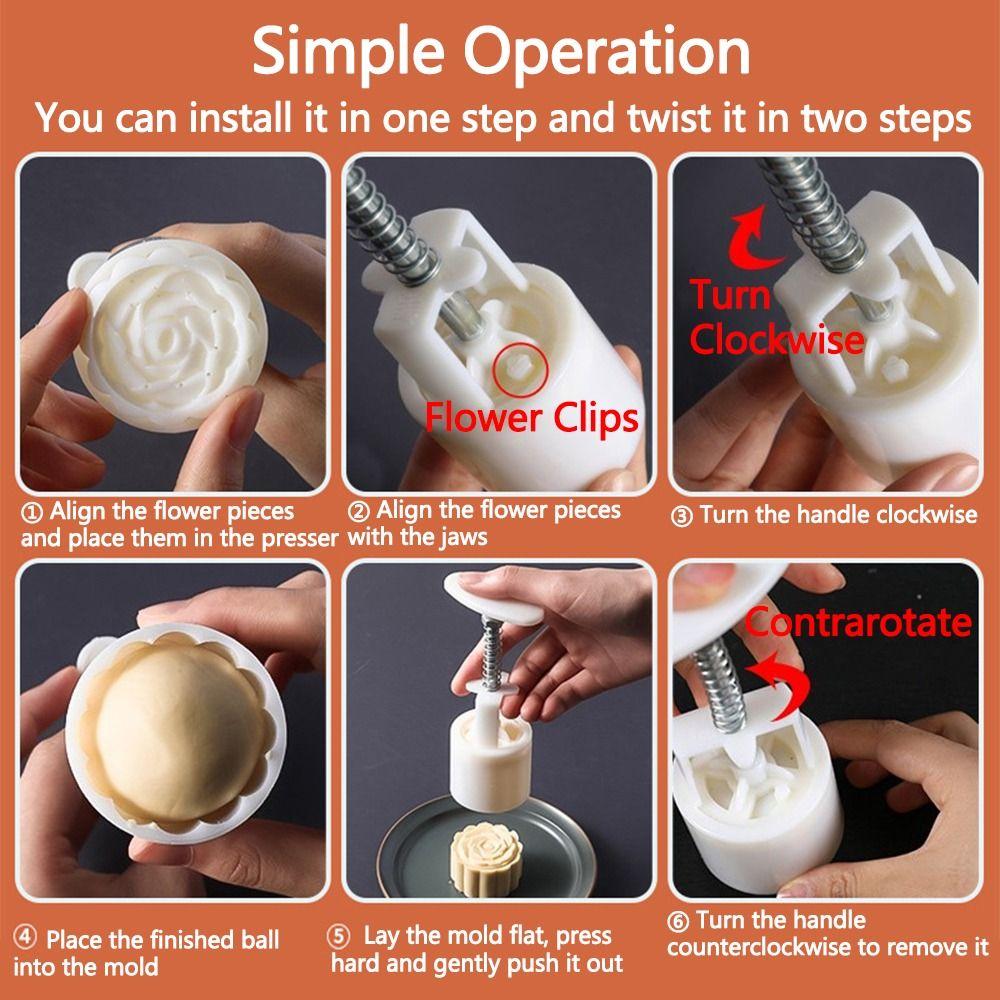 3D Moon Cake Mold Creative Mid-Autumn Festival Supplise Cookie Stamp Mold  Mid-Autumn Festival