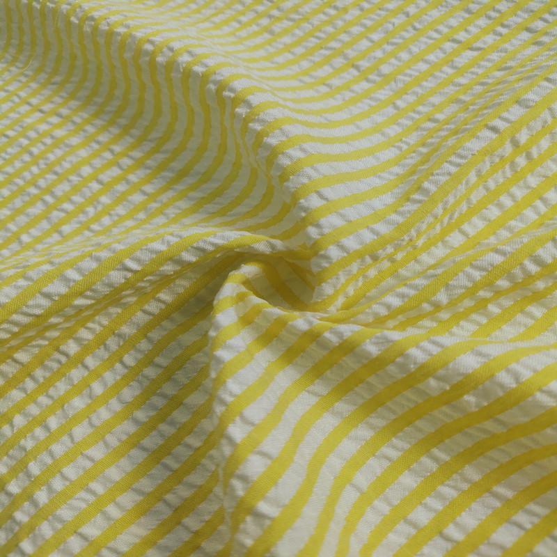 Thin Seersucker Plaid Fabrics By Meters for Summer Clothes Dress T-shirts Shirt Sewing Strip Needlework Soft Cloth Red Pink Blue