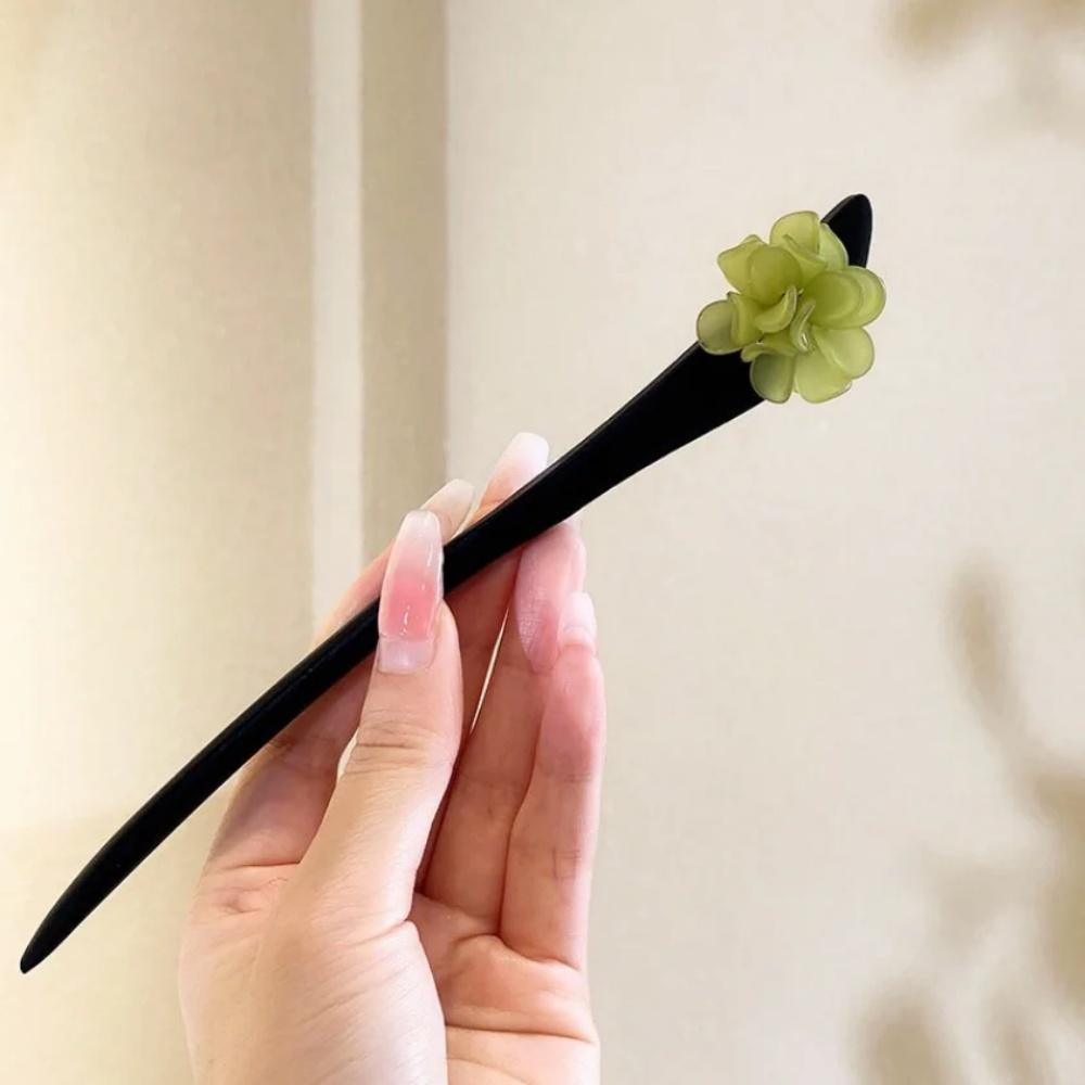 Chinese Style Wooden Hair Stick Vintage Winding Flower Tassel Hairpin Ancient Style Step Shake Elegant Lady Hair Accessories