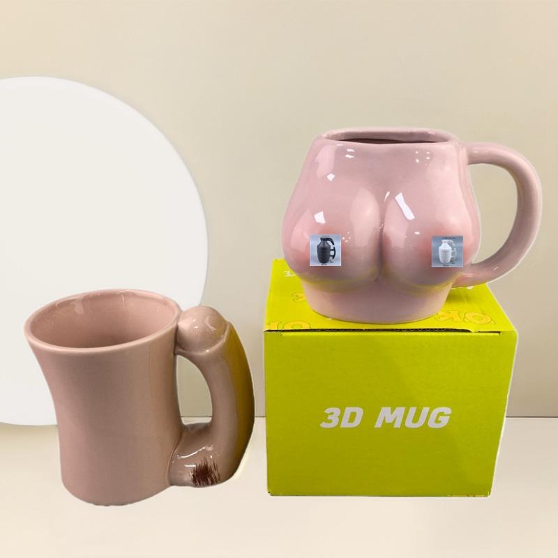 Ins-style Nordic Creative and Personalized Human Chest Cup, Ceramic Mug, Coffee Cup, Human Art Small Water Cup