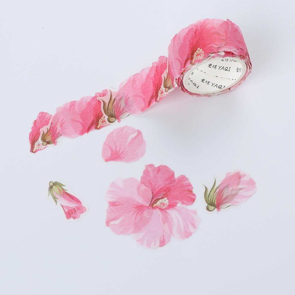 200PCS/Roll Flower Petals Tape DIY Scrapbooking Diary Paper Stickers Roll Cute Adhesive Paper Tape Stationery Sticker