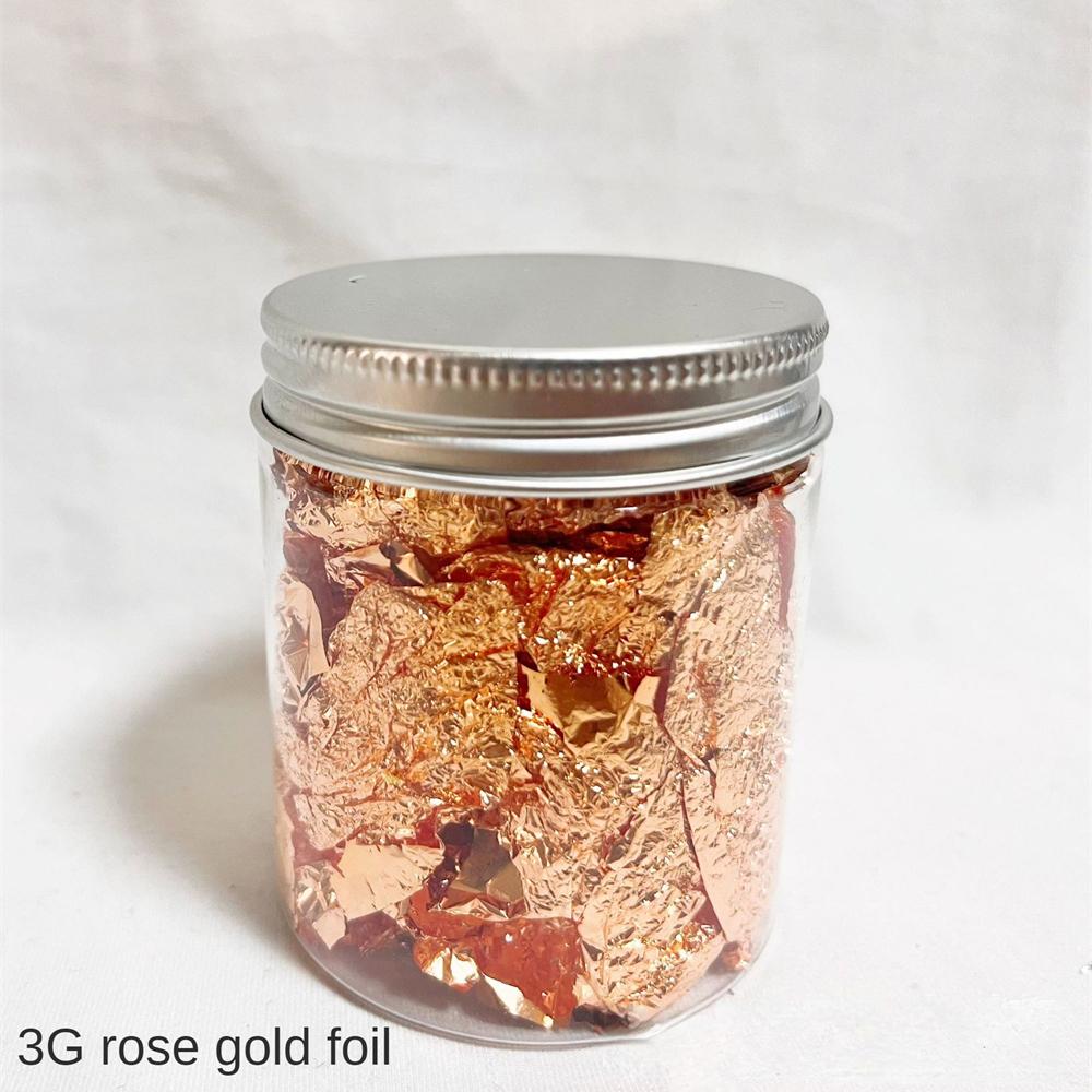 Bottled Gold Leaf Strong Sense Of Decoration Gold Leaf Fragments Broken Rose Gold Gold Flakes For Handicrafts Table Decoration
