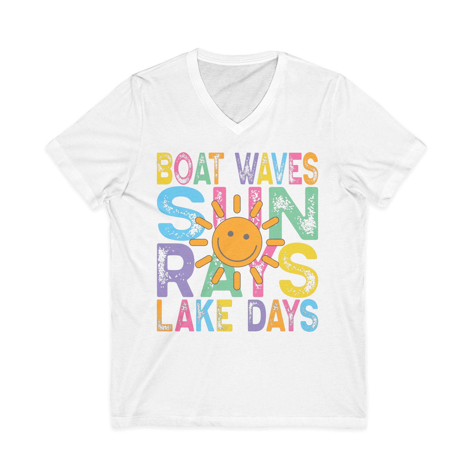 Boat Waves Sunrays Lake Days T-Shirt | Summer Sunshine Graphic Tee 4XL