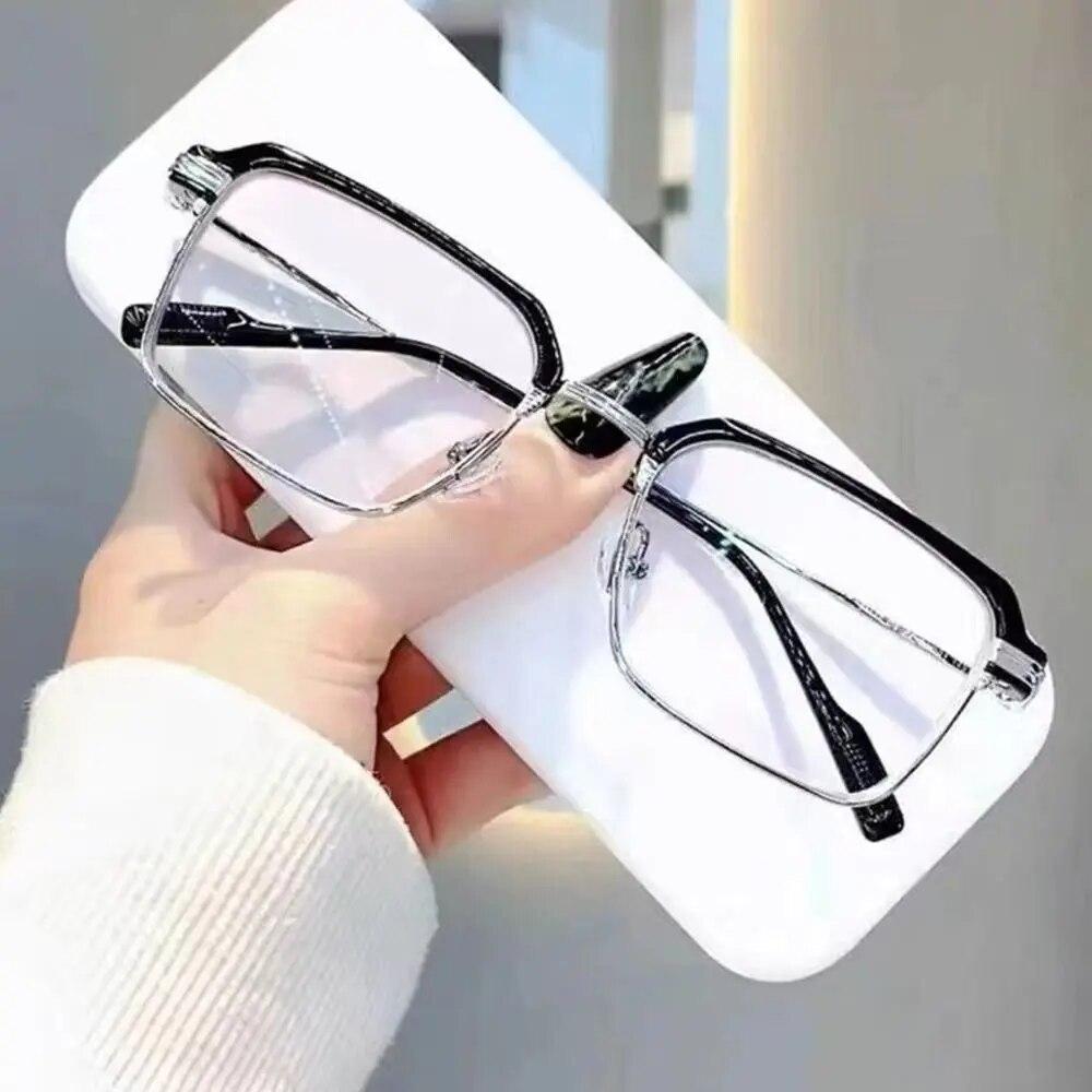 Blue Ray Blocking Anti-Blue Light Lesebriller Ultralette metall firkantede briller Øyebeskyttelse Optisk brillebriller