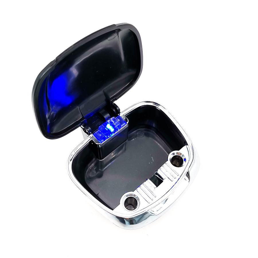 Universal Black Car SUV Cigarette Ashtray Stand Holder Blue LED Detachable Base