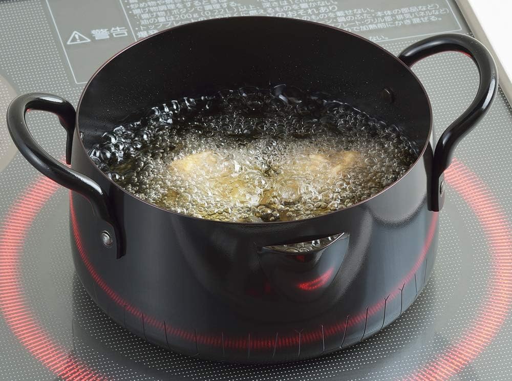 Yoshikawa Same Pattern Iron Tempura Pot 16cm NEW Gourmet Power Made in Japan Gift Wrapping Specification SJ3171 Capacity 0.8L