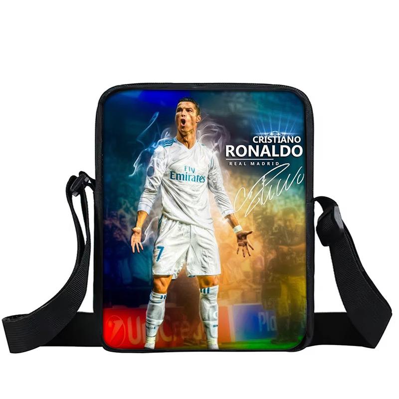 Bambini e Bambine Borsa a Spalla Sportiva Stampata Ronaldo CR Bambini Borsa Tote Casual per Telefono Stella del Calcio Uomini e Donne Borsa per la Spesa