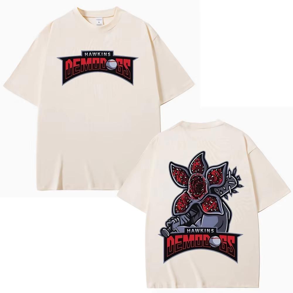 American TV Series Eddie Munson Demogorgon Hawkins Tshirt Cannibal Flower Monster Graphic Fashion Harajuku Women Short Sleeves