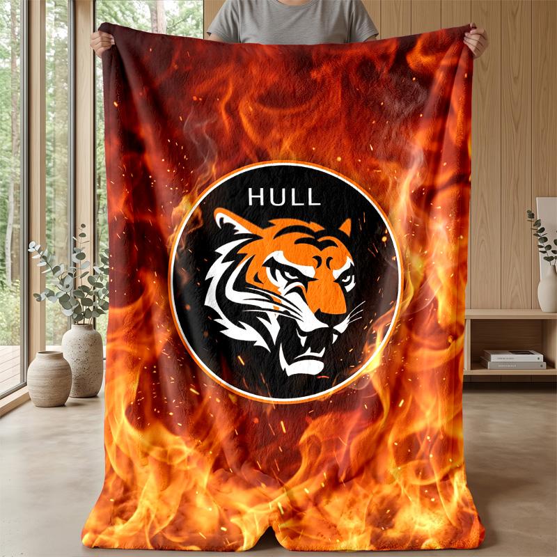 Hull City Football Print Flannel Blanket, Soft Warm Lightweight Throw Blanket for Sofa Bed Camping