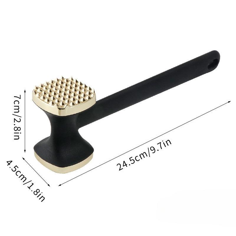 

Aluminum Alloy Meat Tenderizer Double Sided Hammer for Beef Chicken Pork Pounding Tool Heavy Duty Mallet for Home Kitchen золотой