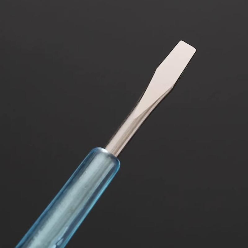 Blue Clear Flathead Voltage Tester Pen Measure 100-500V With Auto Test Function For Electricians Polarity Detection