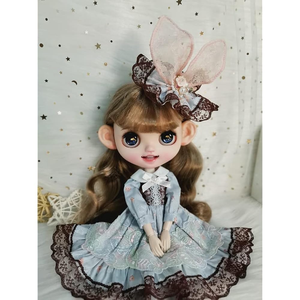 Blythe Outfit Obitsu 24 Clothing Licca Azon Jenny Doll Clothes Pink Bunny Ears