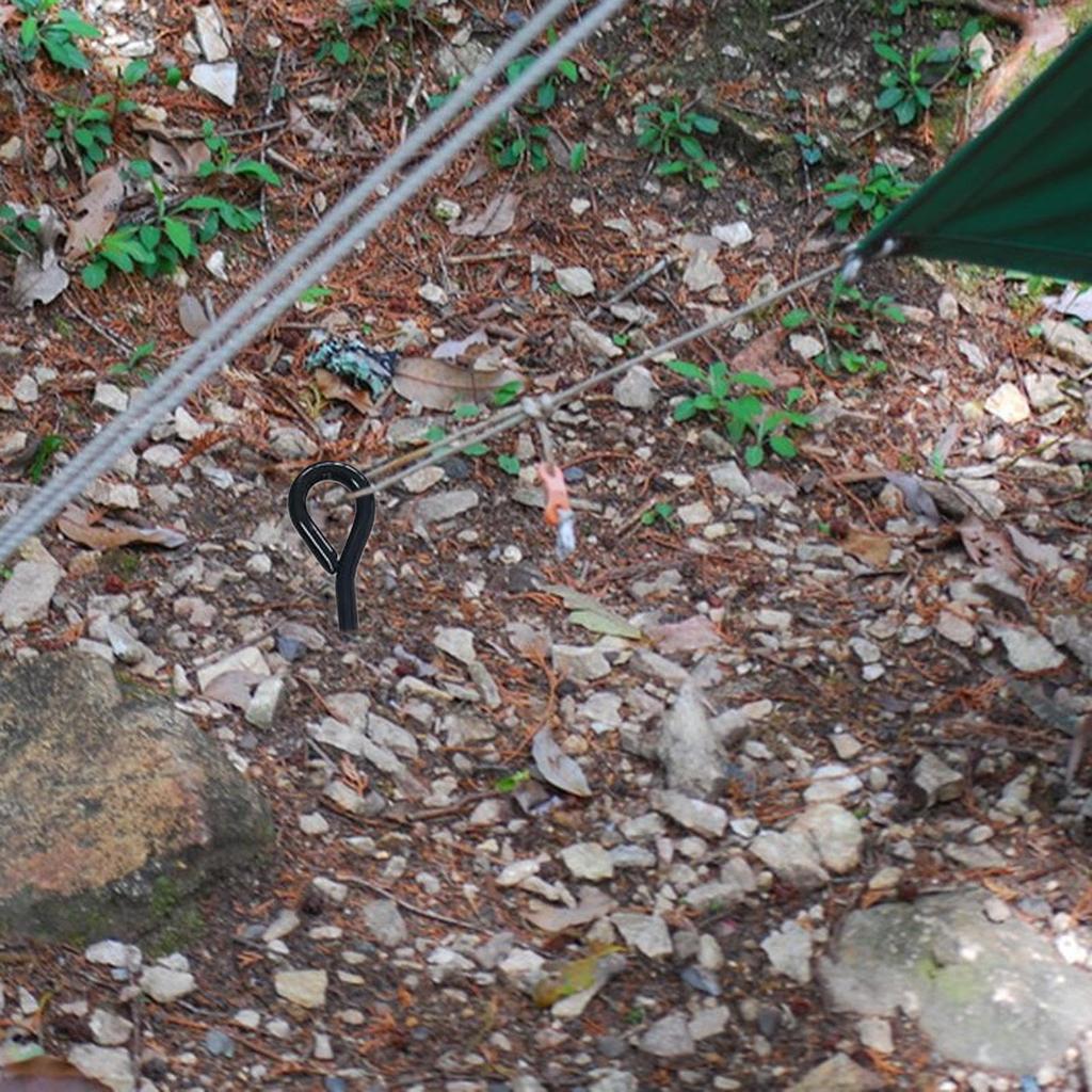 MERIGLARE 4x Screw-in Ground Anchors, Heavy-Duty Equipment for Tent Pegs, Tent Stakes, Sheds, Hiking, Swings, Canopies, and Carpentry