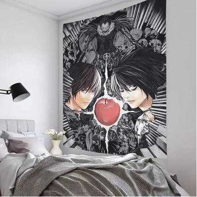 DDeath NNote Printed Wall Tapestry Scifi Living Room Home Decor Rug Gothic Anime Themed Home Decor for Bedroom Dorm