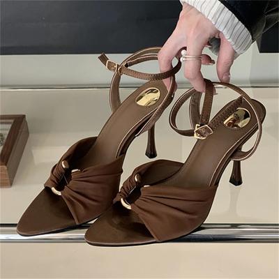 Fashion Street Style Elegant Thin High Heels Woman Pumps Pointed Toe Slingbacks Stripper Party Dress Shoes