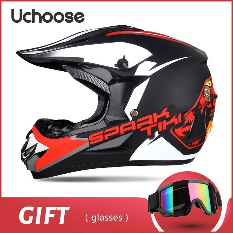 Free Gift Kids Protective Helmet Motocross Motorcycle Moto Bike Full Face Helmet Adult Women Racing Sports Off-road Scooter ATV