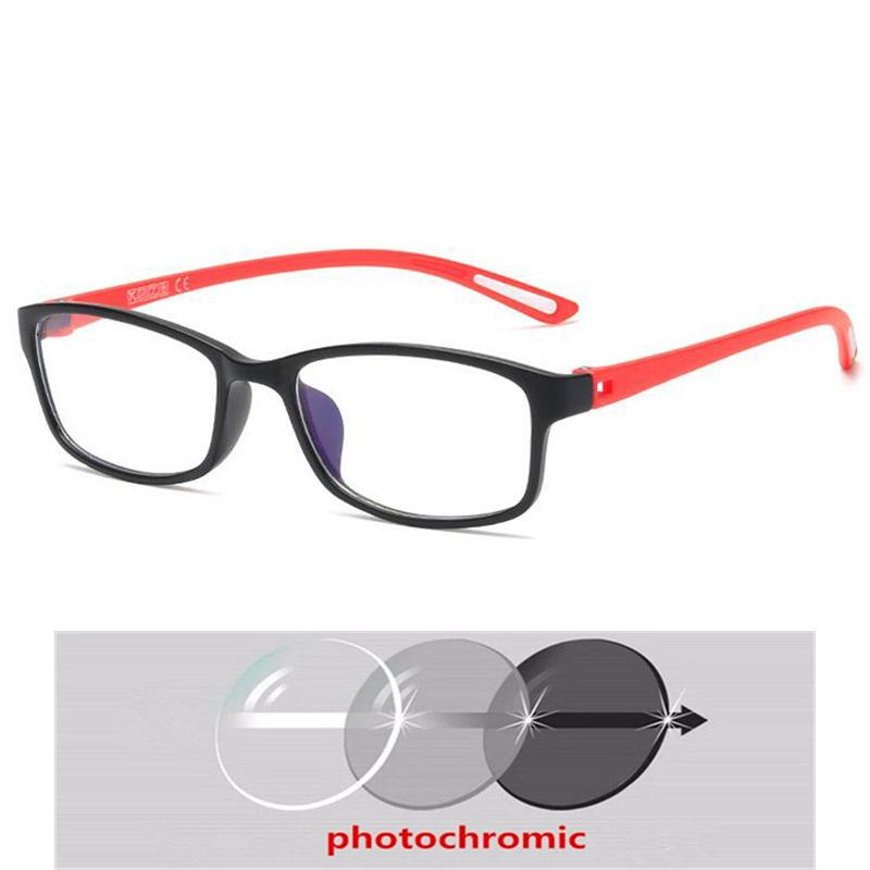 Black Frame Red Leg Square Prescription Glasses For The Nearsighted Women Men Student Short-Sight Eyewear 0 -1.0 -1.5 To -6.0